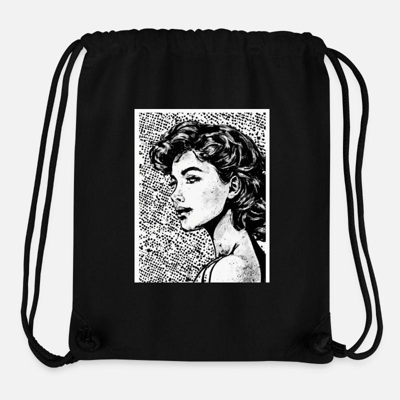 Porträt einer Frau im Pop-Art-Stil - Stanley/Stella recycelter Gym Bag - Schwarz