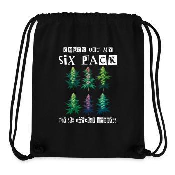 Cannabis Six Pack - Stanley/Stella recycelter Gym Bag - Schwarz - Vorne