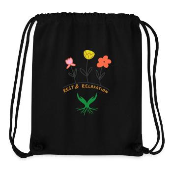 Relax Blumen Design - Stanley/Stella recycelter Gym Bag - Schwarz - Vorne