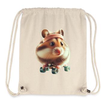 Athlete Skateboarding Hamster - Stanley/Stella recycelter Gym Bag - Naturweiß - Vorne