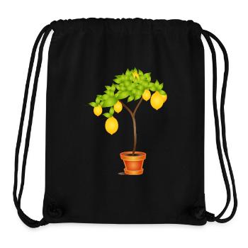 Mediterranes Zitronenbäumchen Motiv im Topf - Stanley/Stella recycelter Gym Bag - Schwarz - Vorne
