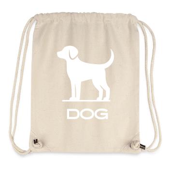 Silhouette de chien minimaliste Conception d’amoureux des animaux de compagnie - Sac à cordon recyclé Stanley/Stella - blanc naturel - Devant