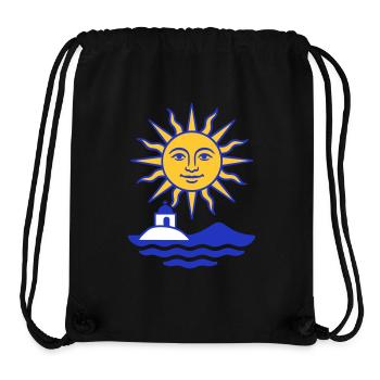 Greece Sun: Sun, Water, Chapel - Stanley/Stella Recycled Gym Bag - black - Front