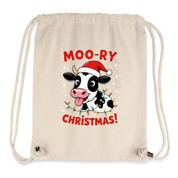 Kuh Weihnachtspullover Landwirt Merry Christmas  - Stanley/Stella recycelter Gym Bag - Naturweiß - Vorne