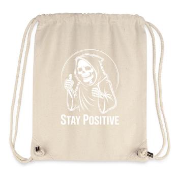 Skelett Daumen hoch Stay Positiv - Stanley/Stella recycelter Gym Bag - Naturweiß - Vorne