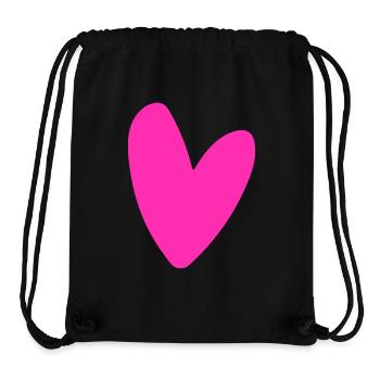 Powerful pink heart motif neon retro style - Stanley/Stella Recycled Gym Bag - black - Front