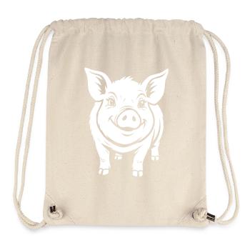 Pig Vector Graphic Piggy Funny - Stanley/Stella Recycled Gym Bag - natural - Front