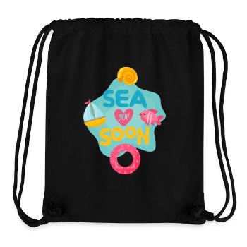 Mer Bientôt - Sac à cordon recyclé Stanley/Stella - noir - Devant