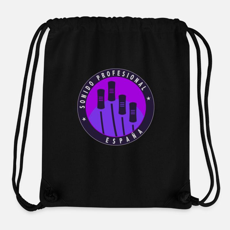 Logo sur fond violet. - Sac à cordon recyclé Stanley/Stella - noir