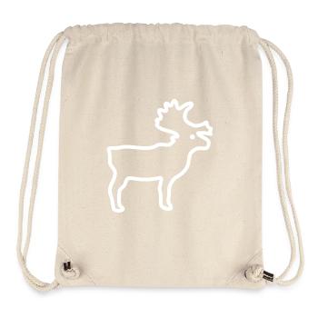 Reindeer as a white outline - Stanley/Stella Recycled Gym Bag - natural - Front