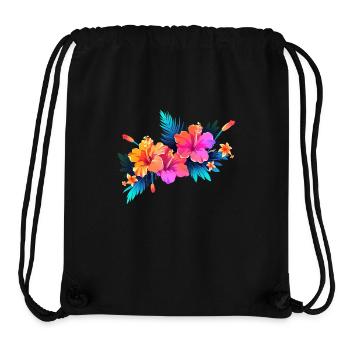 Hibiskus - Stanley/Stella recycelter Gym Bag - Schwarz - Vorne