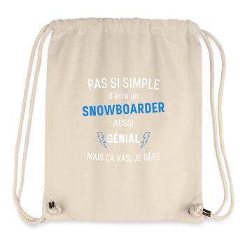 Toller Snowboarder - Stanley/Stella recycelter Gym Bag - Naturweiß - Vorne