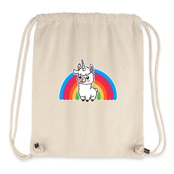 Rainbow Unicorn Llama - so a cute animal! - Stanley/Stella Recycled Gym Bag - natural - Front