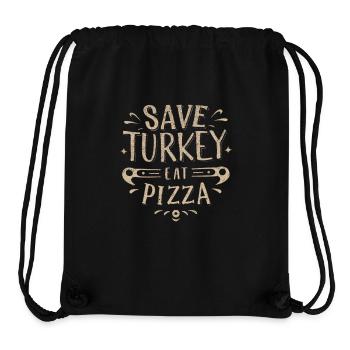 Save a Turkey Eat Pizza - Stanley/Stella Recycled Gym Bag - black - Front