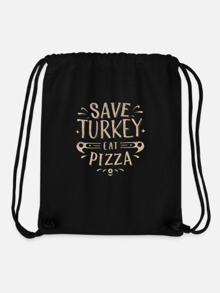 Save a Turkey Eat Pizza - Stanley/Stella Recycled Gym Bag - black