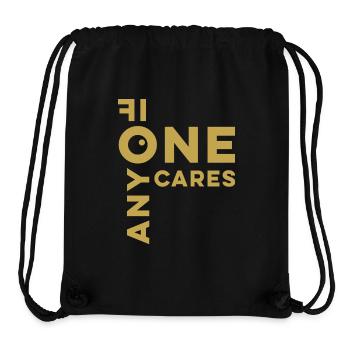 IF ANYONE CARES Fontlogo - Stanley/Stella recycelter Gym Bag - Schwarz - Vorne