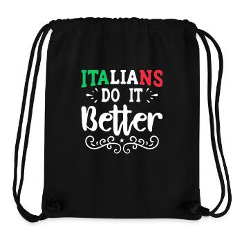 Italian Italy Funny Saying Gift Idea - Stanley/Stella Recycled Gym Bag - black - Front