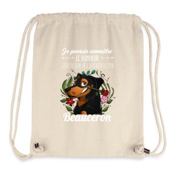 Le bonheur Beauceron - Sac à cordon recyclé Stanley/Stella - blanc naturel - Devant