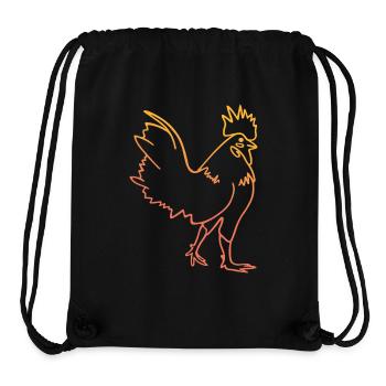 Hen cock illustration - Stanley/Stella Recycled Gym Bag - black - Front