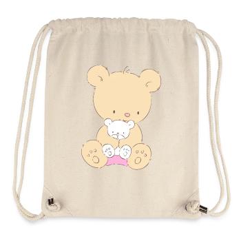 Bear with Teddy Bear - Sac à cordon recyclé Stanley/Stella - blanc naturel - Devant