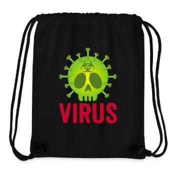 Tête de mort virus - Sac à cordon recyclé Stanley/Stella - noir - Devant