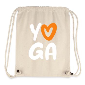 Yoga Herz Handschrift Comic Vektor Meditation Fan - Stanley/Stella recycelter Gym Bag - Naturweiß - Vorne