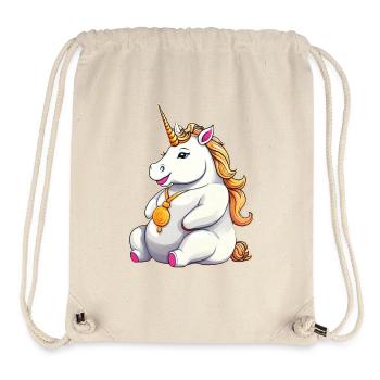 Cute Fat Good Mood Unicorn - Stanley/Stella Recycled Gym Bag - natural - Front