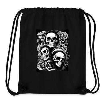 Skull with Roses Skull Horror Flowers - Stanley/Stella Recycled Gym Bag - black - Front