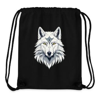 Weißer wilder Wolf - Stanley/Stella recycelter Gym Bag - Schwarz - Vorne