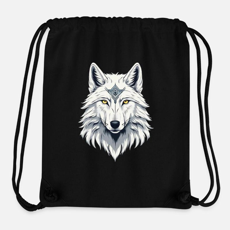 Weißer wilder Wolf - Stanley/Stella recycelter Gym Bag - Schwarz