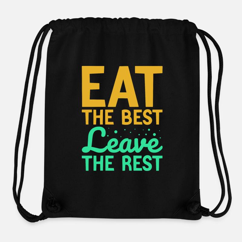 Mangez le meilleur - Sac à cordon recyclé Stanley/Stella - noir
