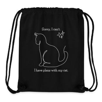 Sorry, I can't. I have plans with my cat. - Stanley/Stella recycelter Gym Bag - Schwarz - Vorne