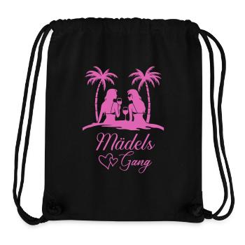 filles gang plage illustration - Sac à cordon recyclé Stanley/Stella - noir - Devant