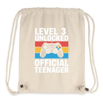 Level 3 Freigeschaltetes Gamer-T-Shirt - Stanley/Stella recycelter Gym Bag - Naturweiß - Vorne