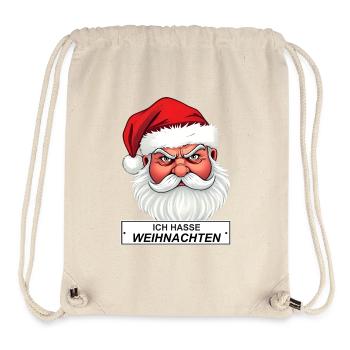 Ich hasse Weihnachten Santa Spruch - Stanley/Stella recycelter Gym Bag - Naturweiß - Vorne