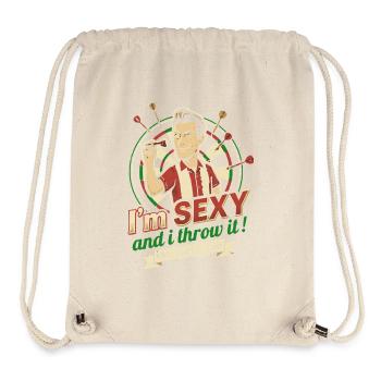 T-shirt fléchettes homme Je suis sexy et je lance - Sac à cordon recyclé Stanley/Stella - blanc naturel - Devant