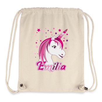 Emilia, nom de jeune fille, prénom préféré - Sac à cordon recyclé Stanley/Stella - blanc naturel - Devant