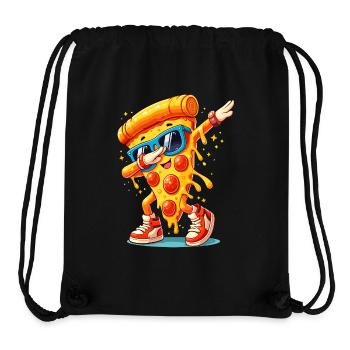 Tasser la pizza avec des lunettes de soleil, la danse Dab Pizza au fromage - Sac à cordon recyclé Stanley/Stella - noir - Devant