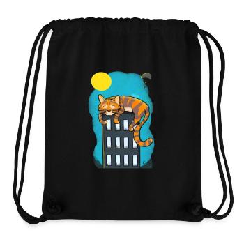 Cat over skyscrapers - Stanley/Stella Recycled Gym Bag - black - Front