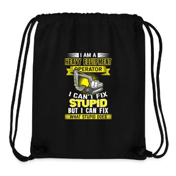 Excavator driver shirt stupidity not repair - Stanley/Stella Recycled Gym Bag - black - Front