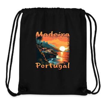Madeira Portugal Urlaub Sunset Grunge Warme Farben - Stanley/Stella recycelter Gym Bag - Schwarz - Vorne