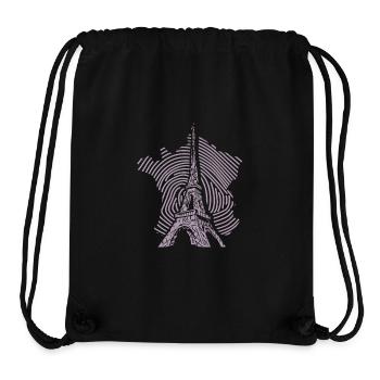 Tour Eiffel Silhouette Minimaliste Paris - Sac à cordon recyclé Stanley/Stella - noir - Devant