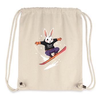 Lapin de snowboard - Sac à cordon recyclé Stanley/Stella - blanc naturel - Devant