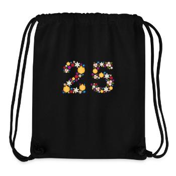 Fleurs 25 - Sac à cordon recyclé Stanley/Stella - noir - Devant