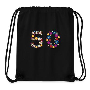 Fleurs 50 - Sac à cordon recyclé Stanley/Stella - noir - Devant