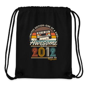 Original 2012 Vintage Vintage Anniversaire Rétro - Sac à cordon recyclé Stanley/Stella - noir - Devant