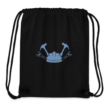 Construction Site Construction Worker Craft Helmet Silhouette - Stanley/Stella Recycled Gym Bag - black - Front