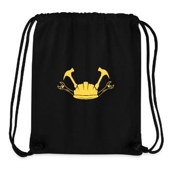 Construction Site Construction Worker Craft Helmet Silhouette - Stanley/Stella Recycled Gym Bag - black - Front