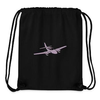 Minimalist propeller plane silhouette - Stanley/Stella Recycled Gym Bag - black - Front