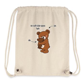 Les mignons nounours câlins s’aiment tellement ! - Sac à cordon recyclé Stanley/Stella - blanc naturel - Devant